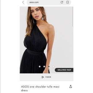 💫 One Shoulder Tulle Maxi Dress